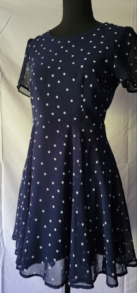 Blue Polka Dot short dress
